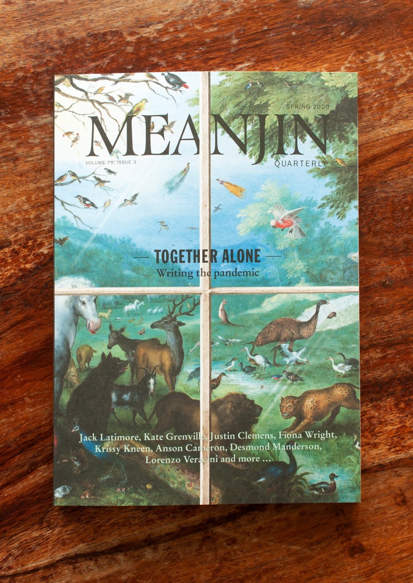 Front cover showing animals through a window pane.