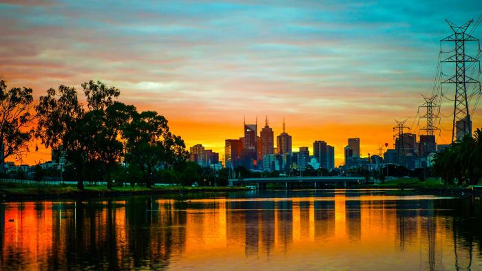 Sunset on the Maribyrnong River.
