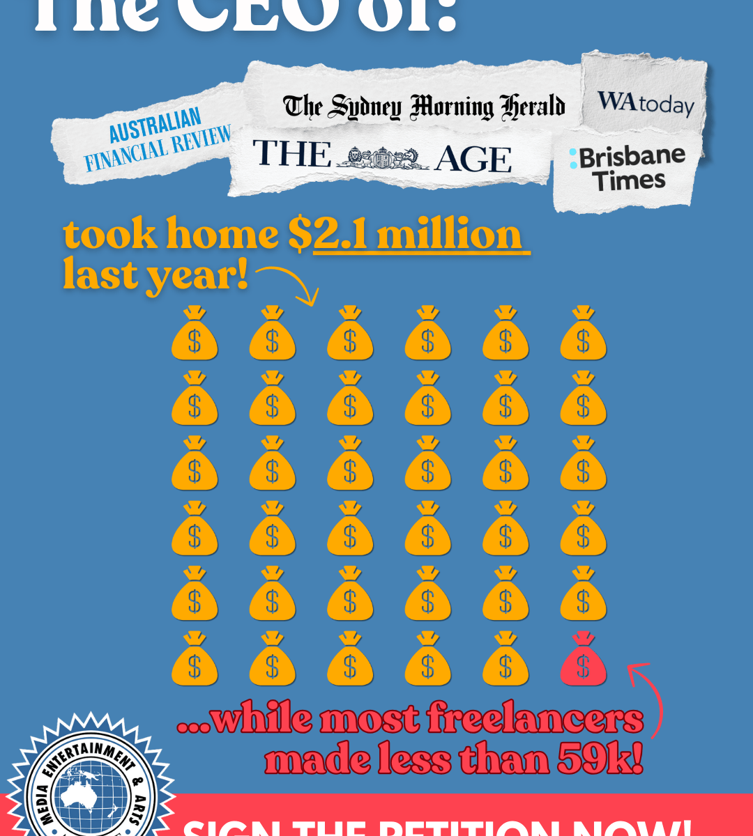 The CEO of Nine took home $2.1m last year while most freelancers made less than $59k.